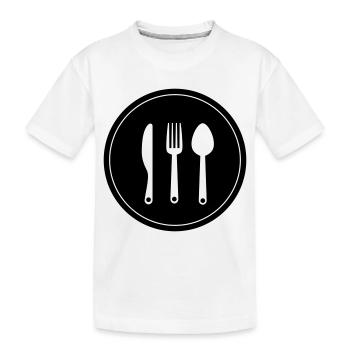 Gabel Besteck - Kinder Premium Bio T-Shirt - Weiß - Vorne