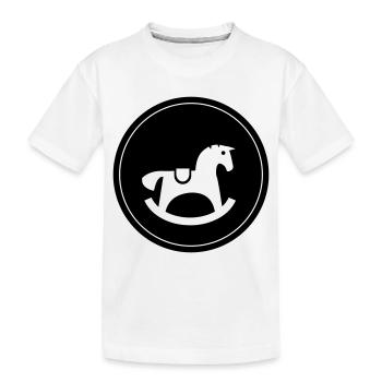 Cheval à bascule Jouet Bébé - T-shirt bio Premium Enfant - blanc - Devant