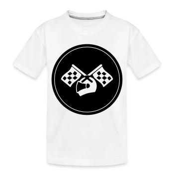 Rennfahrer helm - Kinder Premium Bio T-Shirt - Weiß - Vorne