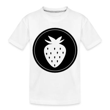 Frucht Erdbeere - Kinder Premium Bio T-Shirt - Weiß - Vorne