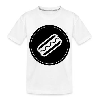 Hotdog Foodie Symbol - Kids' Premium Organic T-Shirt - white - Front