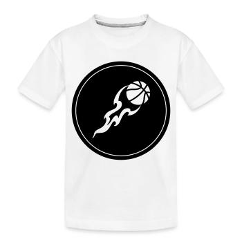 Basketball flame - Kids' Premium Organic T-Shirt - white - Front