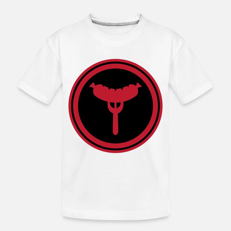 Wurst Gabel - Kinder Premium Bio T-Shirt - Weiß