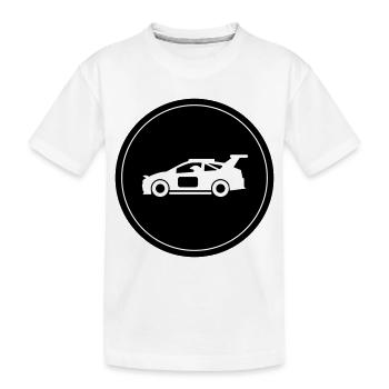 Auto Rennfahrer Kreis - Kinder Premium Bio T-Shirt - Weiß - Vorne