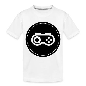 Gamepad Symbol Gamer Kreis - Kinder Premium Bio T-Shirt - Weiß - Vorne