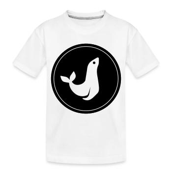 seal animal circle - Kids' Premium Organic T-Shirt - white - Front