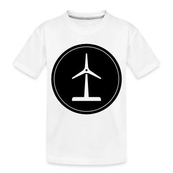 Wind turbine silhouette - Kids' Premium Organic T-Shirt - white - Front