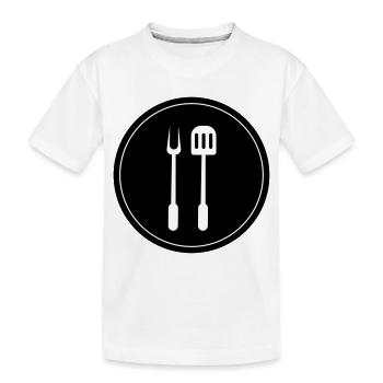 Grill pinces symbole de cricket - T-shirt bio Premium Enfant - blanc - Devant