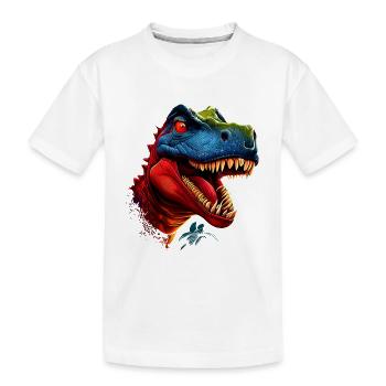 Unheimlicher Dinosaurier Tyrannosaurus Rex - Kinder Premium Bio T-Shirt - Weiß - Vorne