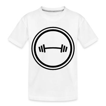 Hantel Gewichte Fitness - Kinder Premium Bio T-Shirt - Weiß - Vorne