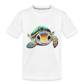 Schildkröte - Kinder Premium Bio T-Shirt - Weiß - Vorne
