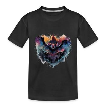 Fledermaus Schloss - Kinder Premium Bio T-Shirt - Schwarz - Vorne