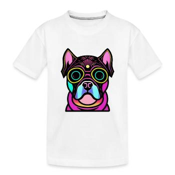 Chien heureux. Chiens heureux. Bouledogue - T-shirt bio Premium Enfant - blanc - Devant