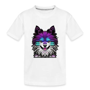 Chiens heureux Chiens heureux. Poméranien! - T-shirt bio Premium Enfant - blanc - Devant