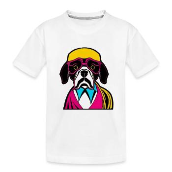Chien heureux. Chiens heureux. Boxeur - T-shirt bio Premium Enfant - blanc - Devant