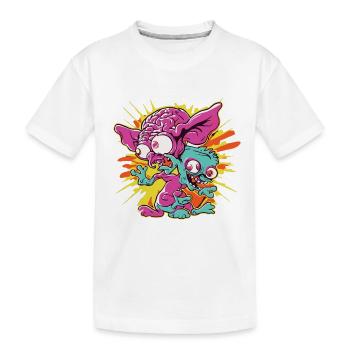 Retro-Stil 90er Jahre Cartoon-Comic-Figur - Kinder Premium Bio T-Shirt - Weiß - Vorne