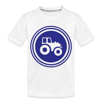 Tractor Symbol - Kids' Premium Organic T-Shirt - white - Front