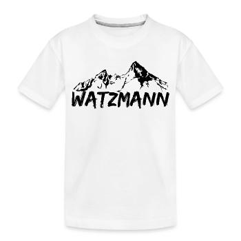 Berg Watzmann dessiné avec lettrage - T-shirt bio Premium Enfant - blanc - Devant
