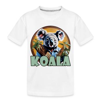 Koala / Tierwelt / Eukalyptus / Baumbewohner / Zoo - Kinder Premium Bio T-Shirt - Weiß - Vorne
