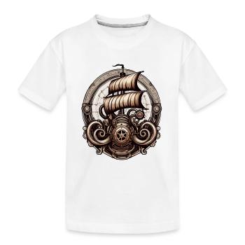 Bateau pirate / Bateau / Mer / Océan / Vagues - T-shirt bio Premium Enfant - blanc - Devant