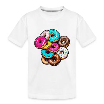 Donuts / Süßigkeit / Zuckerguss / Dessert / Gebäck - Kinder Premium Bio T-Shirt - Weiß - Vorne