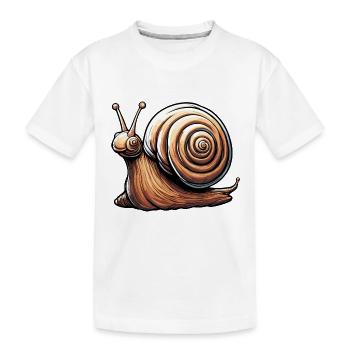 Schnecke / Tier / kriechen / Schleimig / langsam - Kinder Premium Bio T-Shirt - Weiß - Vorne