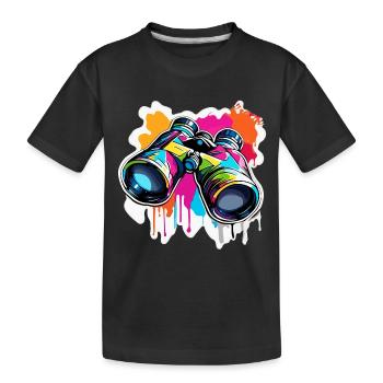 Binoculars / Observation / Observation / Adventure - Kids' Premium Organic T-Shirt - black - Front