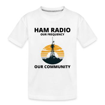 Tour de radio amateur Sunrise unissant notre fréquence - T-shirt bio Premium Enfant - blanc - Devant