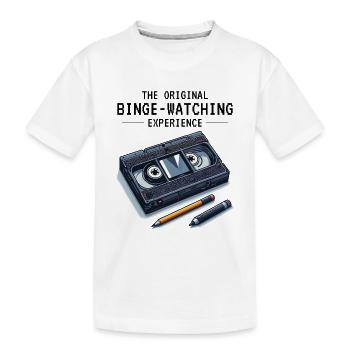Retro VHS Kassette Nostalgisches 80er Jahre Binge-Watching - Kinder Premium Bio T-Shirt - Weiß - Vorne