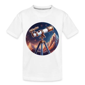 Télescope / Télescope / Astronomie / Ciel étoilé - T-shirt bio Premium Enfant - blanc - Devant