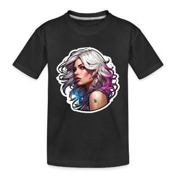 Rocker Girl / Punk Rock / Woman / Colorful Hair / Cool - Kids' Premium Organic T-Shirt - black - Front