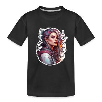 Rocker Girl / Punk Rock / Woman / Colorful Hair / Cool - Kids' Premium Organic T-Shirt - black - Front