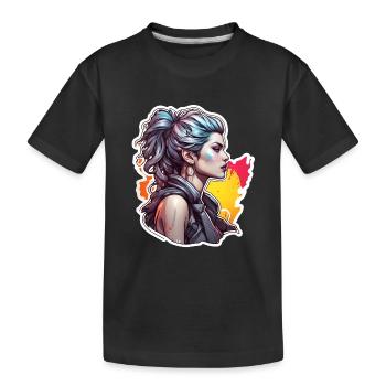 Rocker Girl / Punk Rock / Woman / Colorful Hair / Cool - Kids' Premium Organic T-Shirt - black - Front