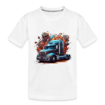 Truck / LKW / Lastfahrzeug / Fracht / Straße - Kinder Premium Bio T-Shirt - Weiß - Vorne