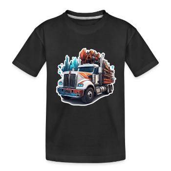 Truck / LKW / Lastfahrzeug / Fracht / Straße - Kinder Premium Bio T-Shirt - Schwarz - Vorne