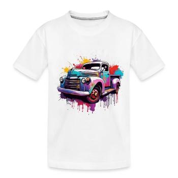 Truck / LKW / Lastfahrzeug / Fracht / Straße - Kinder Premium Bio T-Shirt - Weiß - Vorne