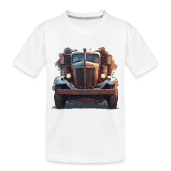 Truck/Truck/Truck/Cargo/Road - Kids' Premium Organic T-Shirt - white - Front
