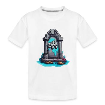Pierre tombale / Souvenir / Tranquillité / Inoubliable / Mort - T-shirt bio Premium Enfant - blanc - Devant