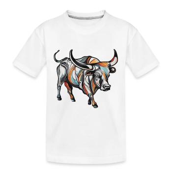 Taureau / Taureau / Animal / Cornes / Tauromachie - T-shirt bio Premium Enfant - blanc - Devant
