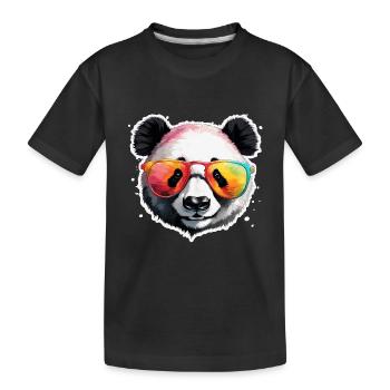 Panda / Animal / Zoo / Bamboo / Wild / Childlike - Kids' Premium Organic T-Shirt - black - Front