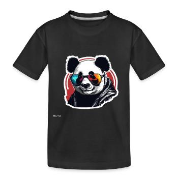 Panda / Animal / Zoo / Bamboo / Wild / Childlike - Kids' Premium Organic T-Shirt - black - Front