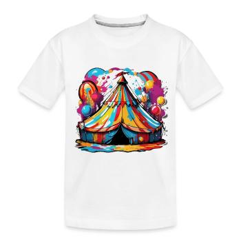 Zirkuszelt / Manege / Unterhaltung / Artisten - Kinder Premium Bio T-Shirt - Weiß - Vorne