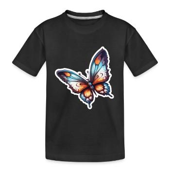 Butterfly / Animal / Insect / Flying / Summer - Kids' Premium Organic T-Shirt - black - Front