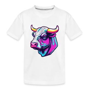 Taureau / Taureau / Animal / Cornes / Tauromachie - T-shirt bio Premium Enfant - blanc - Devant