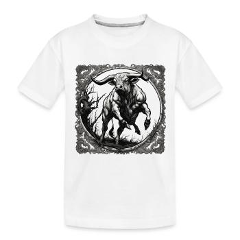 Taureau / Taureau / Animal / Cornes / Tauromachie - T-shirt bio Premium Enfant - blanc - Devant