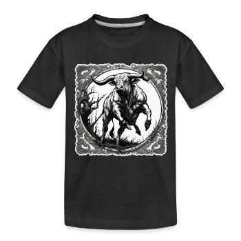 Stier / Bulle / Tier / Hörner / Stierkampf - Kinder Premium Bio T-Shirt - Schwarz - Vorne