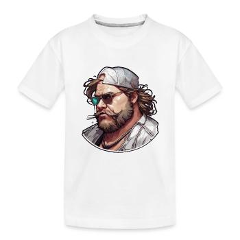 Type / Guy / Man / Male / Beard / Portrait - Kids' Premium Organic T-Shirt - white - Front