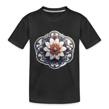 Fleur / Plante / Botanique / Jardin / Fleurs - T-shirt bio Premium Enfant - noir - Devant
