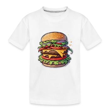 Burgers / Restauration rapide / Nourriture / Petits pains / Boeuf - T-shirt bio Premium Enfant - blanc - Devant