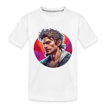 Type / Guy / Man / Male / Beard / Portrait - Kids' Premium Organic T-Shirt - white - Front